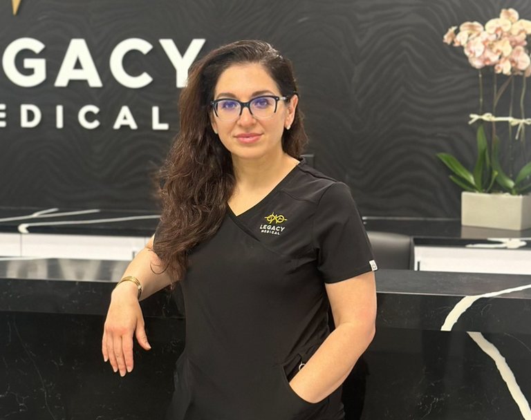 Dr. Yana Shtern at the Legacy Medical front desk